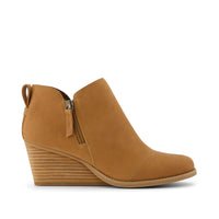 Goldie Wedge Boot Brown Leather - Side View