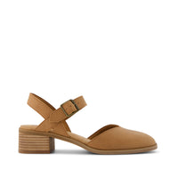 Jaclyn Heel Brown Leather - Side View