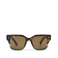 Madison Handcrafted Sunglasses Seaweed Lamination-Solid Brown - Front View
