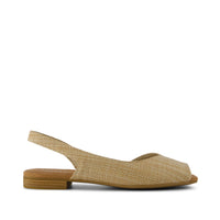 Briella Slingback Flat Almond Raffia - Side View