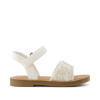 Remi Ankle Strap Toddler Sandal Egret Botanical Eyelet - Side View