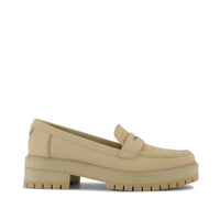 Cara Loafer Natural Almond Leather and Rafia - Side View