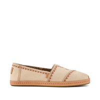 Alpargata Leather Wrap Beige with Western Embroidery - Side View